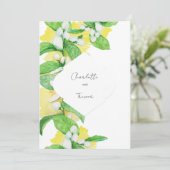 Artistic Lemon Tree Flowers Waterverf Kaart (Staand voorkant)