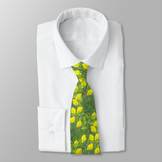 Artistic Lemon Tree Tie for Men Stropdas (Gebonden)