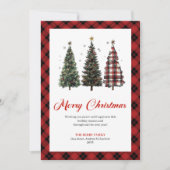 Artistic Leopard Print Christmas Tree Greeting  Feestdagenkaart (Voorkant)