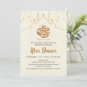 Artistic Line Art Mosque Ramadan Iftar Invitation Kaart (Staand voorkant)