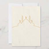 Artistic Line Art Mosque Ramadan Iftar Invitation Kaart (Achterkant)