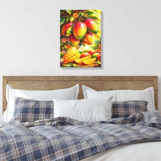 Artistic Mango Orchard Illustration Canvas Afdruk (Insitu (Slaapkamer))