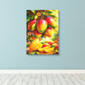 Artistic Mango Orchard Illustration Canvas Afdruk (Insitu (Houten vloer))