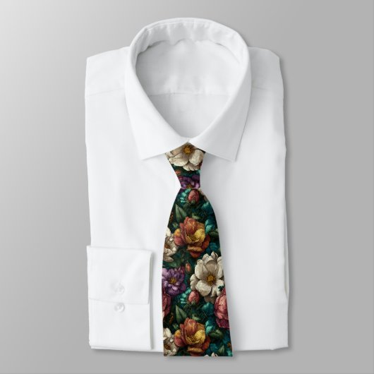 Artistic Mens Accessories Gardenias Flower Stropdas (Gebonden)