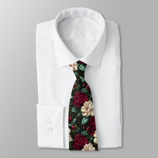 Artistic Mens Accessories Gardenias Flower Stropdas (Gebonden)