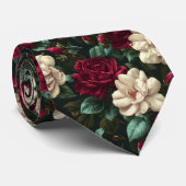 Artistic Mens Accessories Gardenias Flower Stropdas (Opgerold)