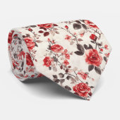 Artistic Mens Fashion Rose Flower Stropdas (Opgerold)