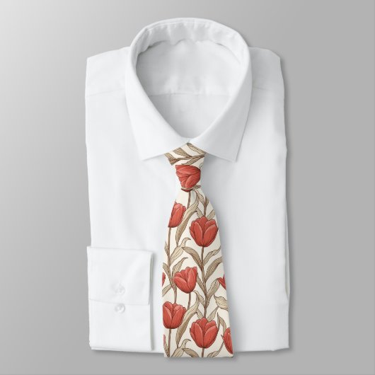 Artistic Mens Fashion Tulip Flower Stropdas (Gebonden)