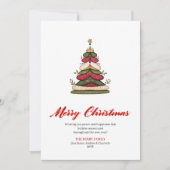 Artistic Minimalist Christmas Tree Greeting Card Feestdagenkaart (Voorkant)