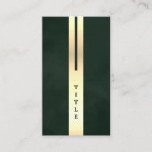 Artistic Modern Emerald Green & Gold Business Card Visitekaartje (Voorkant)
