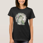 Artistic Monk Parakeet Quaker Parrot Bird Flower C T-shirt (Voorkant)