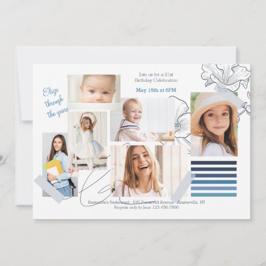 Artistic Mood Foto Birthday Invitation Kaart (Voorkant)