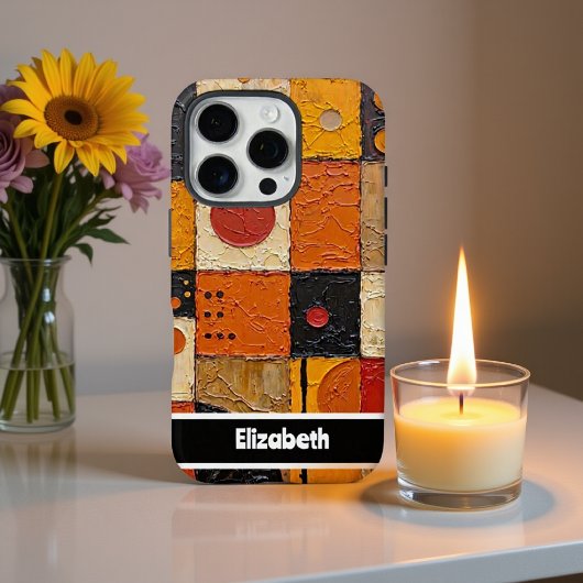  Artistic Mosaic Grid Telefoon Hoesje