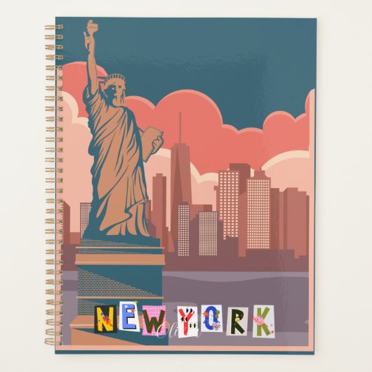 Artistic New York Skyline  Personalized  Planner (Voorkant)