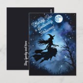 Artistic Night Silhouette Halloween Witch Briefkaart (Voorkant / Achterkant)