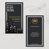 Artistic Night Silhouette White Border Taxi Driver Visitekaartje (Voorkant / Achterkant)