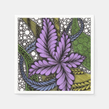Artistic Paarse Tropische Bloem Zentangle Papier N
