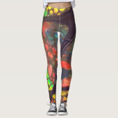 Artistic painting and collage legging pants (Voorkant)