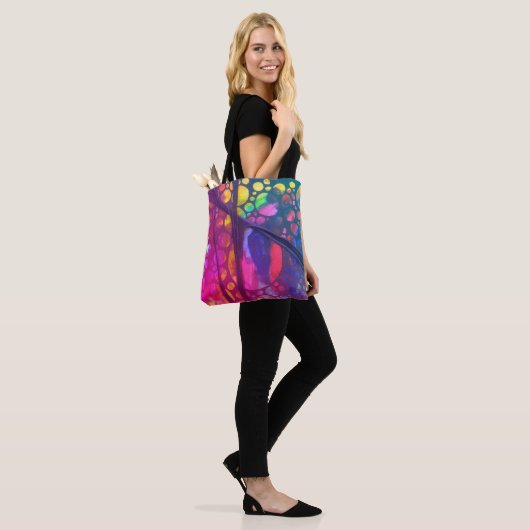 Artistic painting Bag with collage texture Tote Bag (Op model)