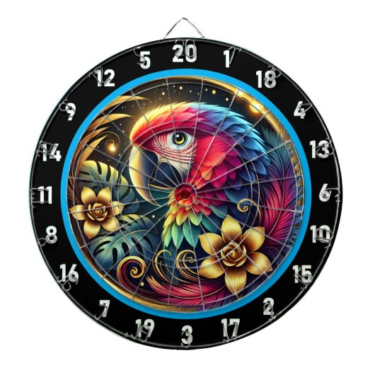 Artistic Parrot Dartboard voor Game Lovers Dartbord (Voorkant)