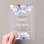 Artistic Pastel Botanical Florals Wedding Acryl Uitnodigingen (Insitu (Draagbaar))