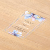 Artistic Pastel Botanical Florals Wedding Acryl Uitnodigingen (Laagn)