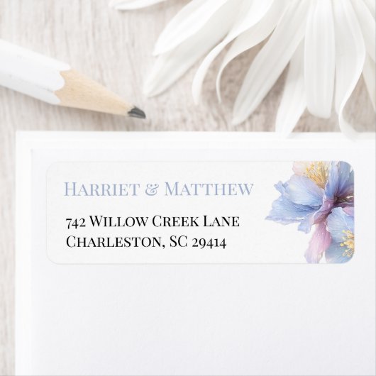 Artistic Pastel Botanical Florals Wedding Etiket (Insitu)