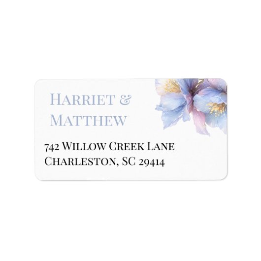 Artistic Pastel Botanical Florals Wedding Etiket (Voorkant)