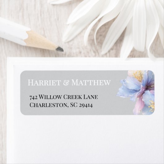 Artistic Pastel Botanical Florals Wedding Etiket (Insitu)