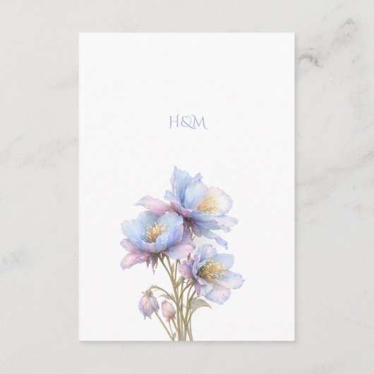 Artistic Pastel Botanical Florals Wedding Informatiekaartje (Achterkant)