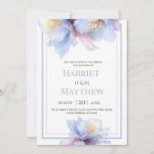 Artistic Pastel Botanical Florals Wedding Kaart (Voorkant)
