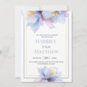 Artistic Pastel Botanical Florals Wedding Kaart (Voorkant)