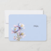 Artistic Pastel Botanical Florals Wedding QR Code RSVP Kaartje (Achterkant)