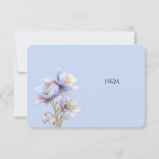 Artistic Pastel Botanical Florals Wedding QR Code RSVP Kaartje (Achterkant)