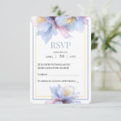 Artistic Pastel Botanical Florals Wedding RSVP Kaartje (Staand voorkant)