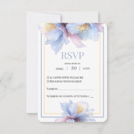 Artistic Pastel Botanical Florals Wedding RSVP Kaartje