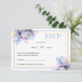Artistic Pastel Botanical Florals Wedding RSVP Kaartje (Staand voorkant)