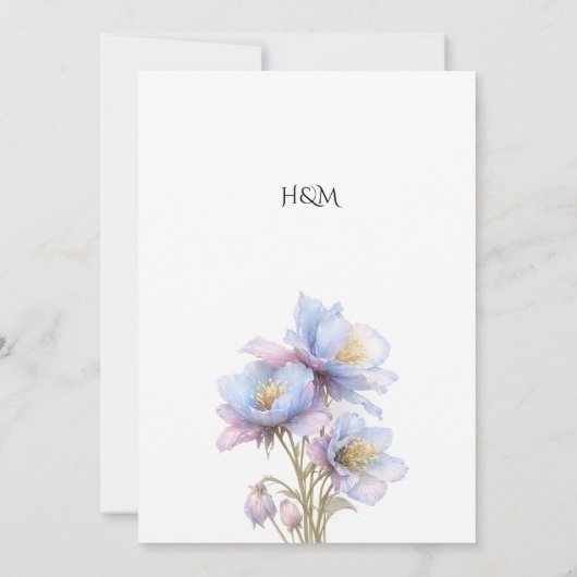 Artistic Pastel Botanical Florals Wedding Save The Date (Achterkant)