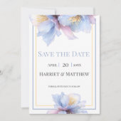 Artistic Pastel Botanical Florals Wedding Save The Date (Voorkant)