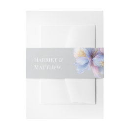 Artistic Pastel Botanical Florals Wedding Uitnodigingen Wikkel