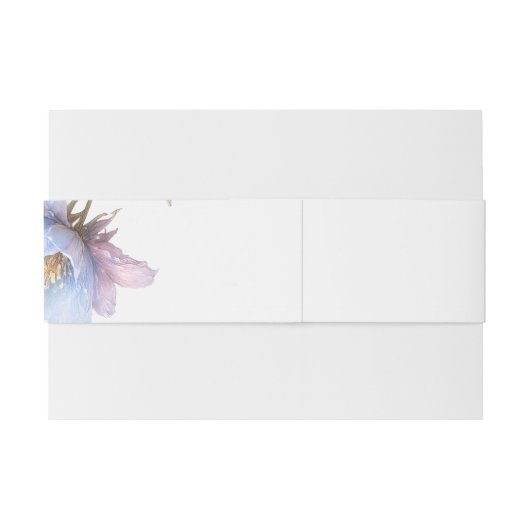 Artistic Pastel Botanical Florals Wedding Uitnodigingen Wikkel (Achterkant Voorbeeld)