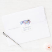 Artistic Pastel Botanical Florals Wedding Vierkante Sticker (Envelop)