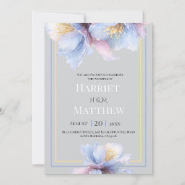 Artistic Pastel Botanical Sublime Florals Wedding Kaart