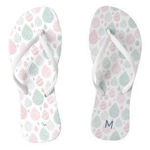 Artistic Pastel Regendruppels Monogram Teenslipper Teenslippers