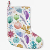 Artistic Pastel Whimsical Christmas Stocking Kleine Kerstsok (Voorkant)