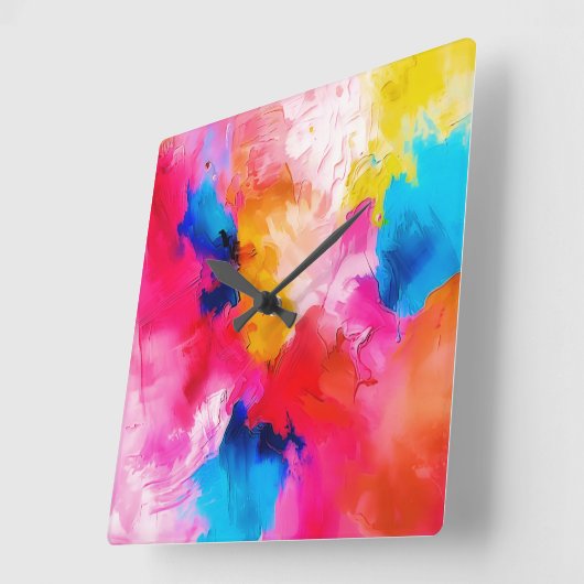  artistic patches  - modern vierkante klok (Hoek)