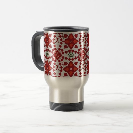 Artistic Pattern Coffee Mug – Stylish Kitchenware  Reisbeker (Voorkant links)
