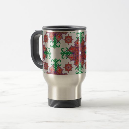Artistic Pattern Coffee Mug – Stylish Kitchenware  Reisbeker (Voorkant links)
