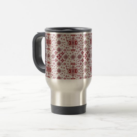 Artistic Pattern Coffee Mug – Stylish Kitchenware  Reisbeker (Voorkant links)