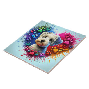 Artistic Paw Print Tegel met liefde voor huisdiere Tegeltje